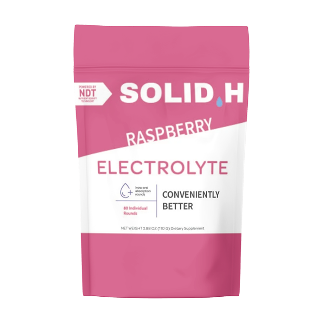 Solid Hydration Electrolyte Tablets, Raspberry - 80 Rounds